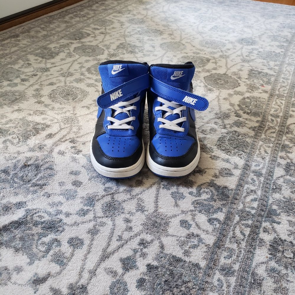 Size 1.5 - Nike Court Borough 2 Mid Black Game Royal